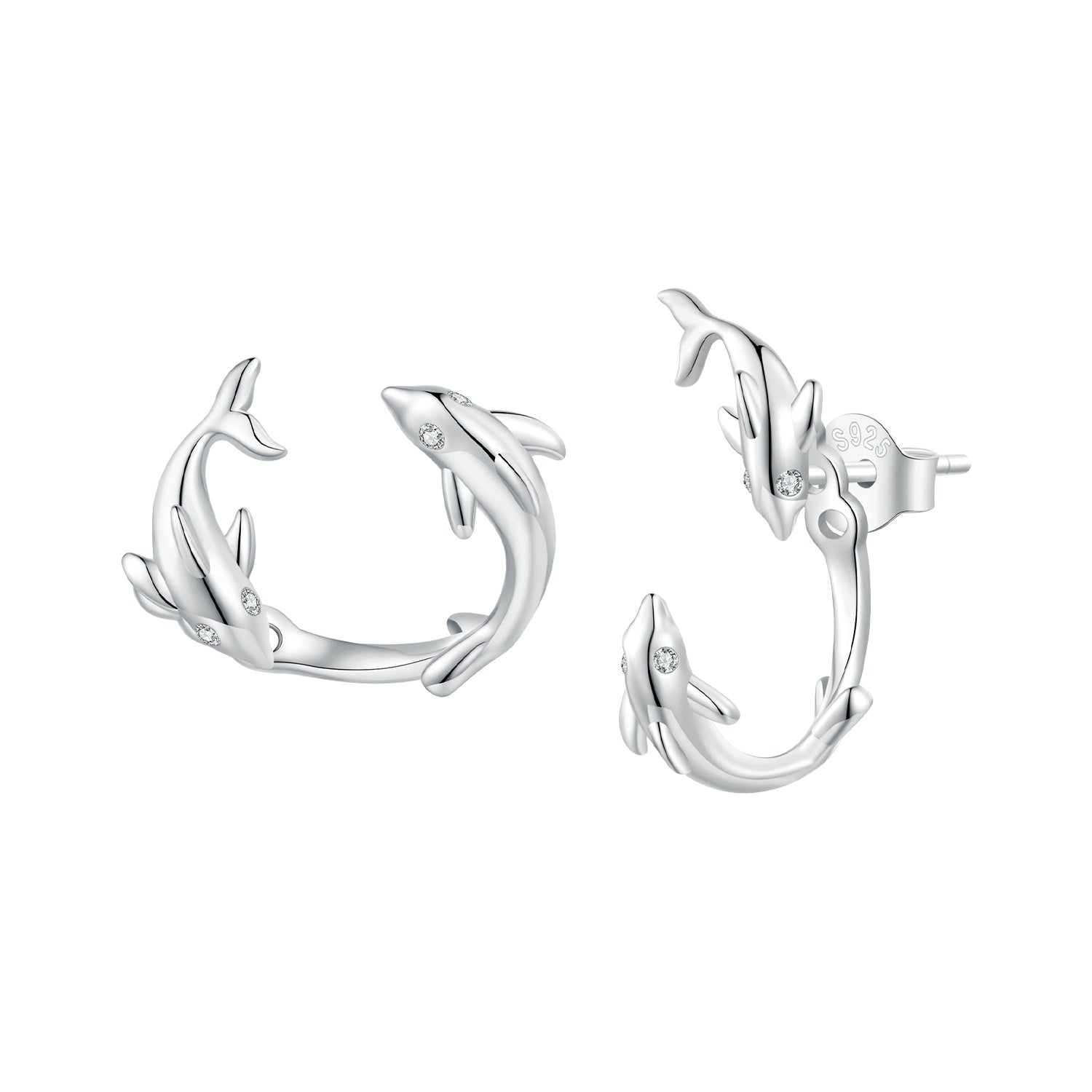 S925 Sterling Silver Rose Gold Plated Zircon Earrings