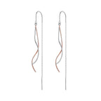 925 Sterling Silver Earrings 56*10mm Plated Platinum Rose Gold for Women