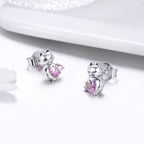 925 Sterling Silver Earrings with Pavé Setting and Oxidized Finish for Women