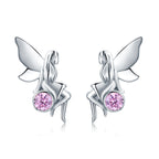 925 Sterling Silver Earrings with Pavé Setting CZ, 1.6*0.7 cm for Women