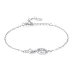 925 Sterling Silver Adjustable Bracelet with Pavé Set CZ for Women