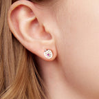 925 Sterling Silver Earrings with Synthetic Spinel & Enamel, 1.1x0.8cm for Women