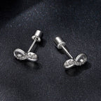 925 Sterling Silver & Moissanite Earrings 0.005ct for Women