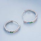 925 Sterling Silver Stud Earrings with CZ in Pavé Setting