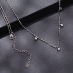925 Sterling Silver 0.10ct Moissanite Necklace in White Gold, 40+5cm Chain for Women