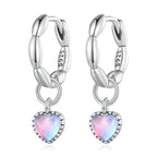 S925 Sterling Silver Earrings with Transparent Glass for Women