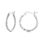 925 Sterling Silver Earrings with White Gold Plating