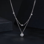 925 Sterling Silver Plated Platinum 5.0mm Moissanite Necklace for Women