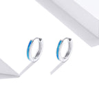 925 Sterling Silver + Platinum Translucent Opal Earrings for Women