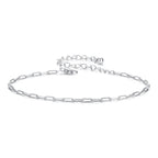 925 Sterling Silver Plated White Gold Adjustable Bracelet for Women