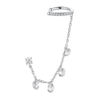 925 Sterling Silver Earrings with Pave Setting CZ - White Gold Plated for Women