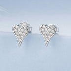 925 Sterling Silver White Gold Plated Pavé CZ Earrings