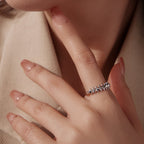 925 Sterling Silver + Plated White Gold 0.24cm Ring for Women