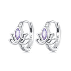 925 Sterling Silver Earrings with Pavé Setting CZ - 1.3x1.0cm - Oxidized Silver for Women