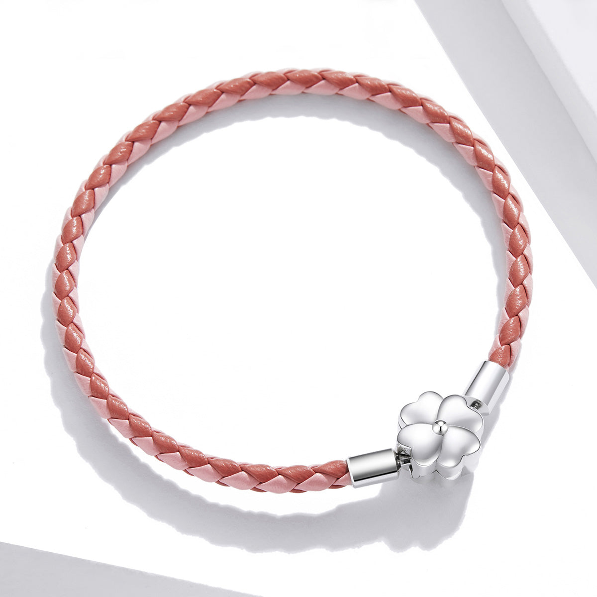 925 Sterling Silver Oxidized Leather Bracelet 17cm for Men