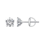 925 Sterling Silver Moissanite 0.50 Carat Earrings 6.0mm for Women