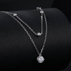 925 Sterling Silver Plated Platinum 5.0mm Moissanite Necklace for Women