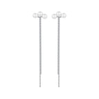 925 Sterling Silver White Gold Plated Shell Pearl Earrings