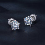 925 Sterling Silver Moissanite 0.50 Carat Earrings 6.0mm for Women