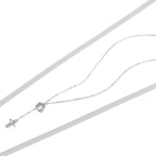 925 Sterling Silver Plated Necklace with Adjustable Length 42.5cm and CZ for Women