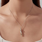 925 Sterling Silver Plated White Gold & Gold Necklace 40+5cm for Women