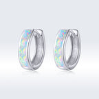 925 Sterling Silver Opal Earrings for Women