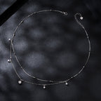 925 Sterling Silver Plated White Gold Moissanite Necklace 400+50mm for Women