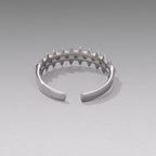925 Sterling Silver + Plated White Gold 0.24cm Ring for Women