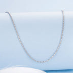 925 Sterling Silver White Gold Plated 40+5cm Necklace for Women
