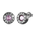 925 Sterling Silver Earrings with Black Gold Plating and CZ