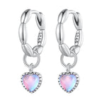 S925 Sterling Silver Earrings with Transparent Glass for Women