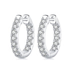925 Sterling Silver 0.023 Carat Moissanite Earrings for Women