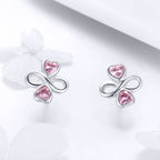 925 Sterling Silver Platinum Plated Pavé Setting CZ Earrings