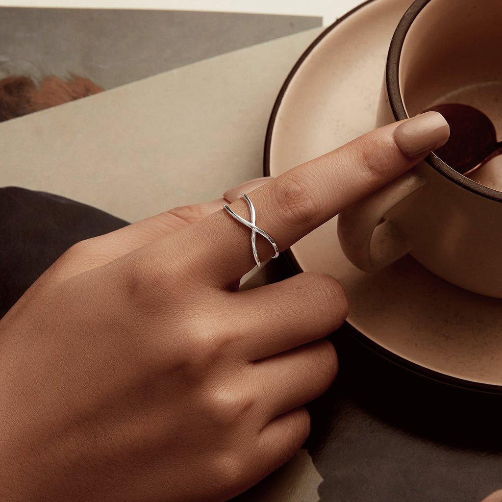 925 Sterling Silver Oxidized 0.7cm Ring for Women