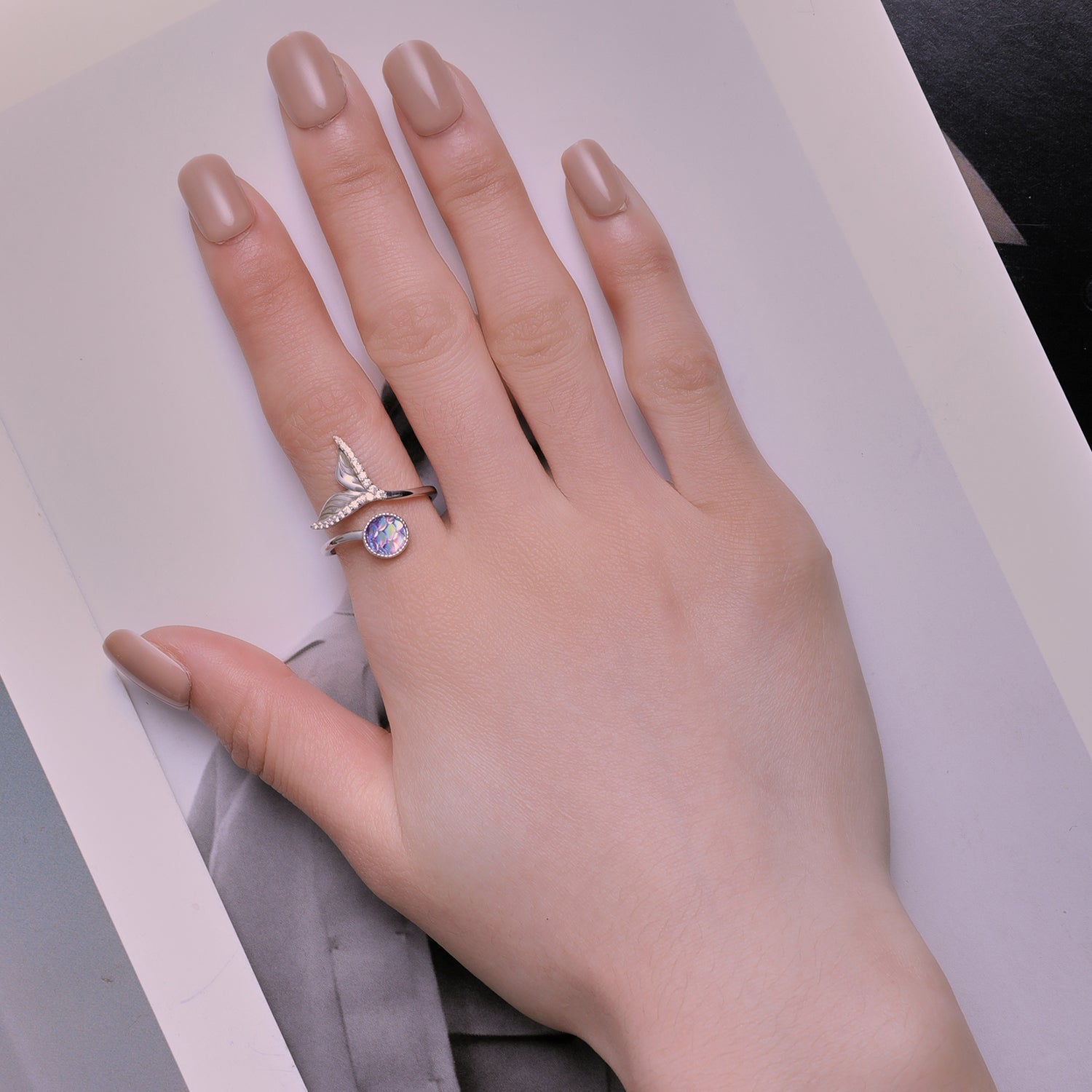 Anillo de plata esterlina 925 con pavé de circonitas para mujer