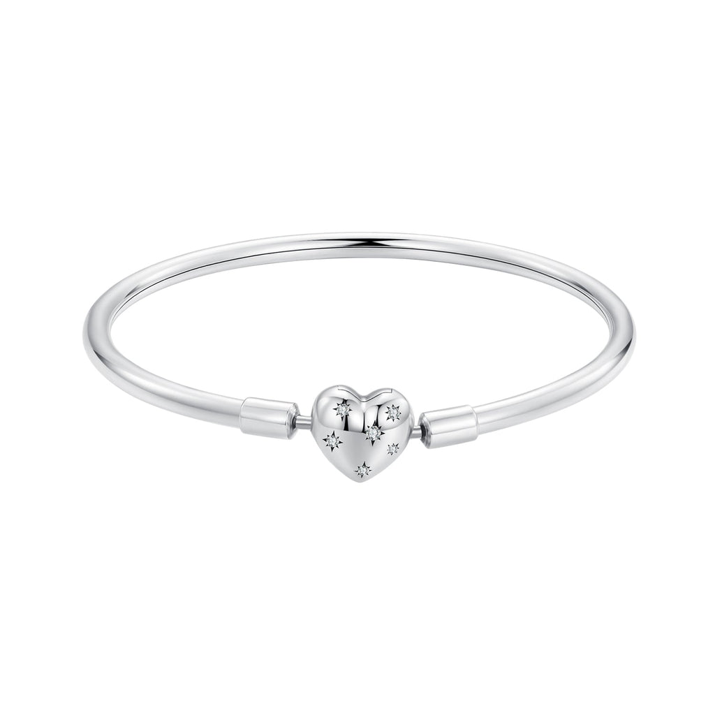 925 Sterling Silver White Gold Plated 17.0cm CZ Bracelet for Women