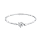 925 Sterling Silver White Gold Plated 17.0cm CZ Bracelet for Women