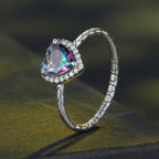 925 Sterling Silver Heart 8mm CZ Ring Size 6 for Women