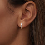 925 Sterling Silver Earrings for Women, Oxidized Silver, 1.4x0.35 cm