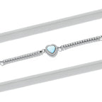 925 Sterling Silver Adjustable Bracelet with Translucent Opal and CZ for Women