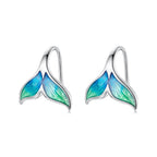 925 Sterling Silver White Gold Plated Enamel Earrings for Women
