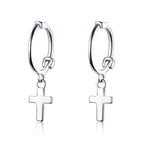 925 Sterling Silver Earrings Plated Platinum 1.9*0.5cm for Women
