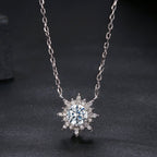 925 Sterling Silver 0.5 Carat Moissanite Necklace in White Gold Plating for Women