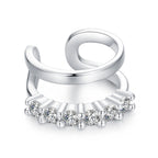 925 Sterling Silver Earrings with Pavé Setting CZ in Platinum