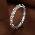 925 Sterling Silver Moissanite 0.03ct Ring Size 6