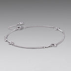 925 Sterling Silver White Gold Plated 21cm Pavé CZ Bracelet for Women