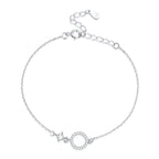925 Sterling Silver Adjustable Bracelet with Pavé Set CZ for Women