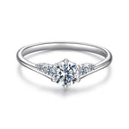 925 Sterling Silver Moissanite 0.15ct Ring Size 7 for Women