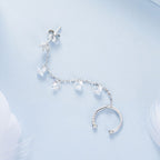 925 Sterling Silver Earrings with Pave Setting CZ - White Gold Plated for Women