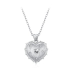 925 Sterling Silver White Gold Plated Necklace with CZ Pendant for Women